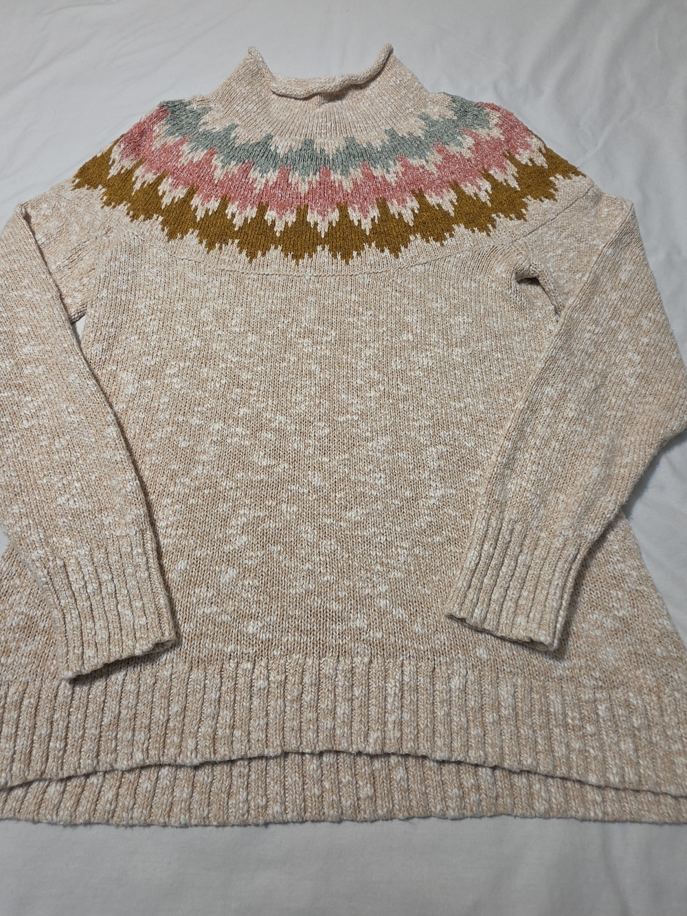 L.L.Bean Ragg Funnel Neck Sweater - Picture 4 of 6